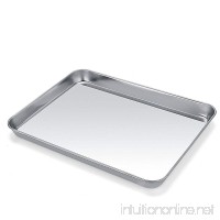 Baking Sheet Pan for Toaster Oven Umite Chef Stainless Steel Baking Pans Small Metal Mini Cookie Sheets Non Toxic Superior Mirror Finish Easy Clean Dishwasher Safe 9 x 7 x 1 inch - B07D33MBNJ